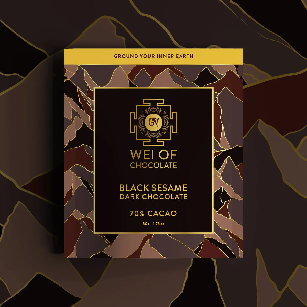 Black sesame seed dark chocolate bar