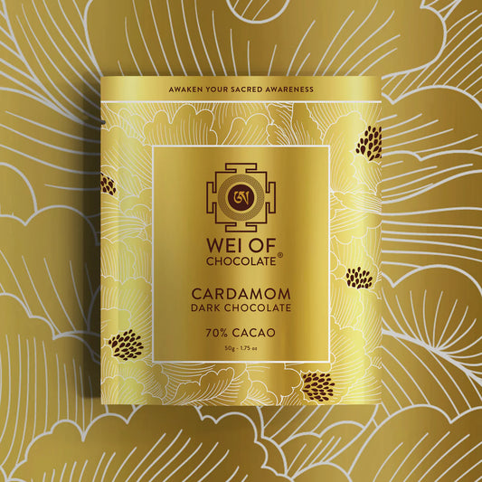 Cardamom dark chocolate bar