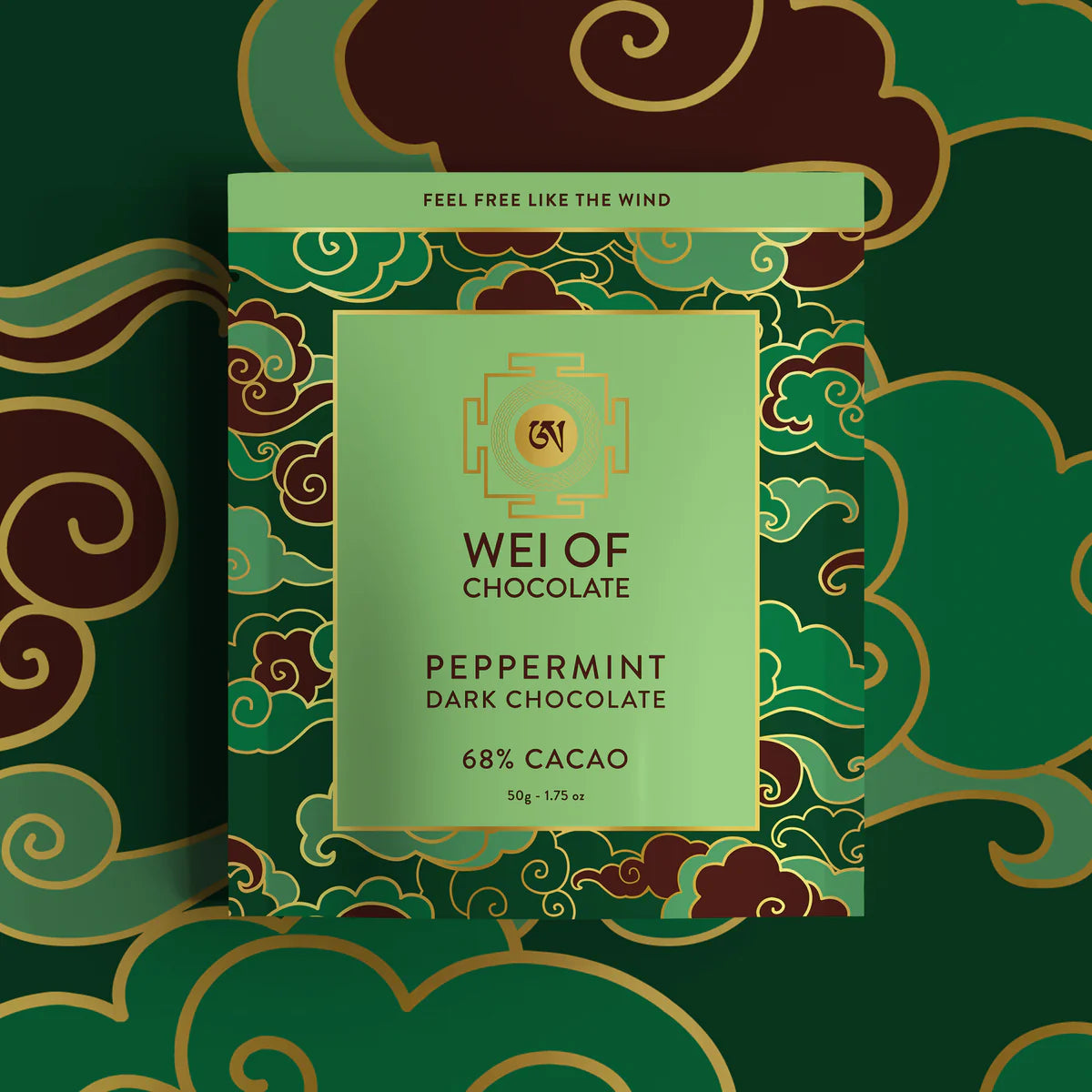 Peppermint dark chocolate bar